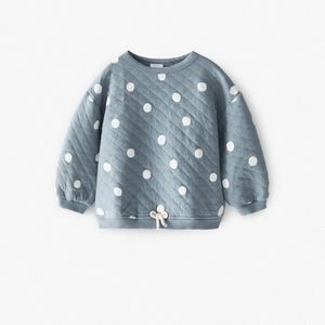 Zara polka dot tie detail sweater